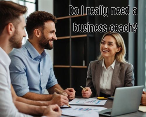 a business coach with her two clients
