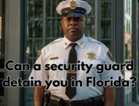 a licensed security guard in his white uniform