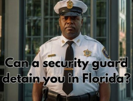 a licensed security guard in his white uniform