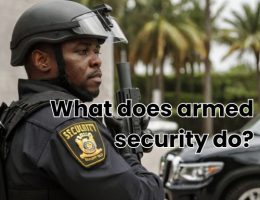 A vigilant guard stands under surveillance