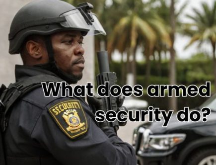 A vigilant guard stands under surveillance