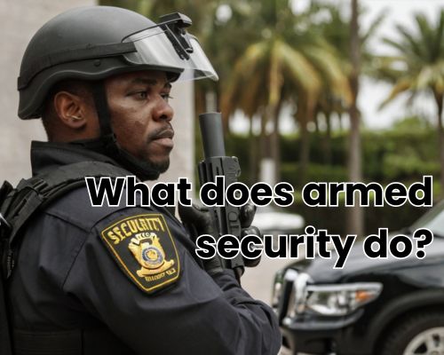 A vigilant guard stands under surveillance