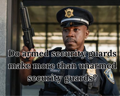 Armed security guard standing alert at his post