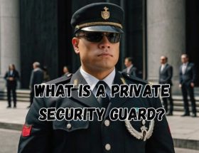 Bodyguard on watch, fully focused.