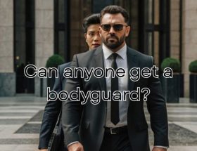 Bodyguard stands firm beside VIP.